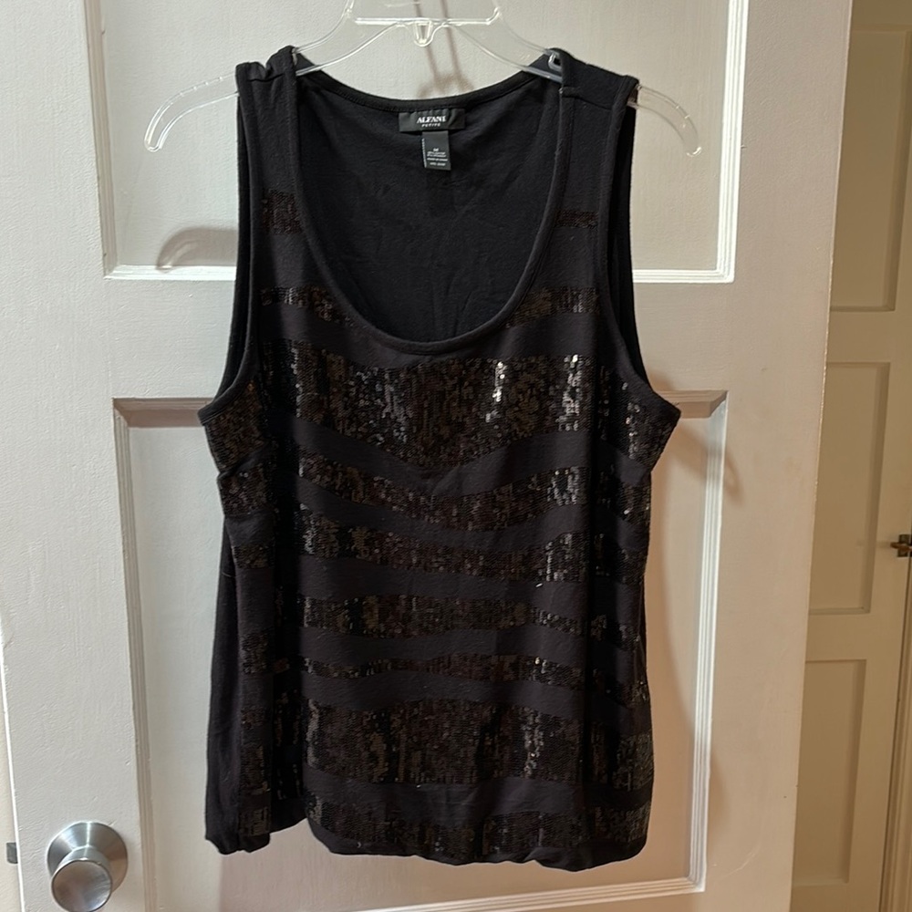 Black Sequin Tank Top